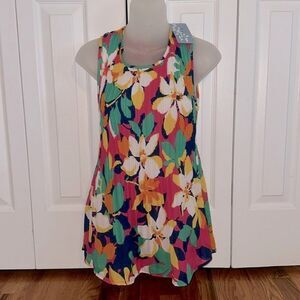 Floral bright stretch tank top shirt blouse summer by Floral & Ivy Medium M NWT